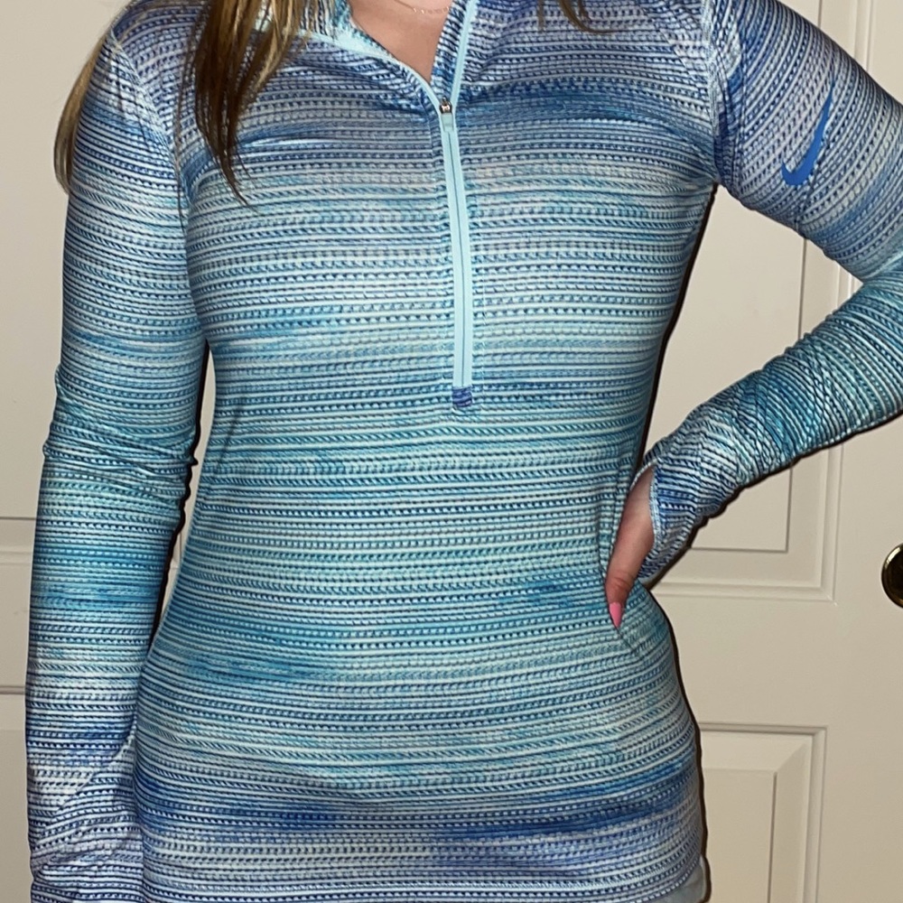 Nike blue ombré warm running long sleeve